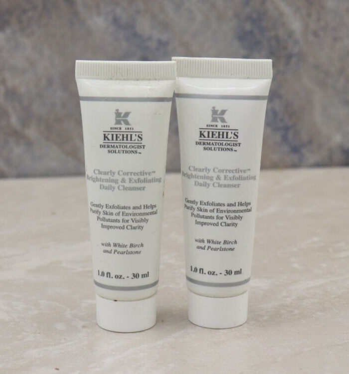 Kiehl's Clearly Corrective Brightening & Exfoliating Cleanser 1 oz -lot of 2