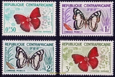 EBS Central African Republic 1961 - Beautiful Butterflies - CF 4-7 - MNH**