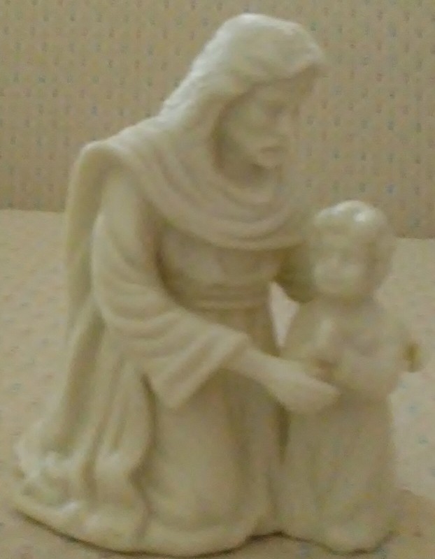 Figurine - Jesus Kneeling Embracing a Praying Child - BEAUTIFUL!