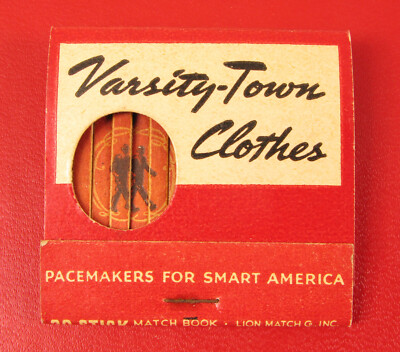 VINTAGE VARSITY TOWN CLOTHES MCKELVEYS YOUNGSTOWN OHIO ADVERTISING MATCHBOOK !!