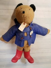 Eden Toys Vintage 1981 Paddington Bear Plush Blue Jacket 18"