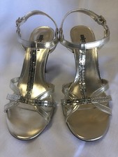 Kenneth Cole Womens Heels Unlisted Size 8.5M Gold Sequin Ankle Strap Prom Party