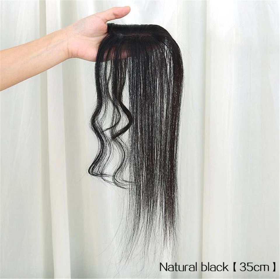 Clip de cabello 3D parte media flequillo recto 100 % humano para pérdida de cabello Foto 4 de 4