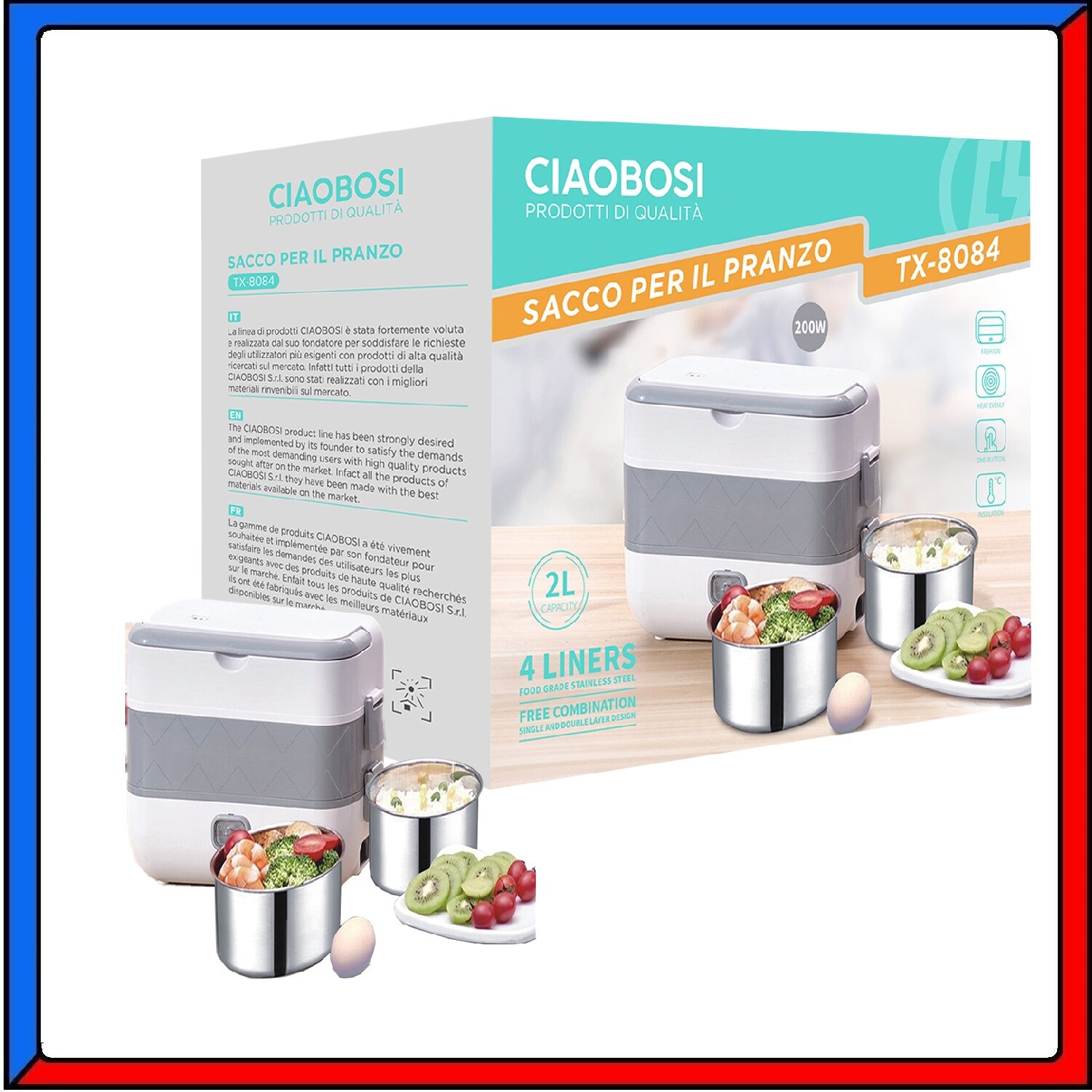 Scaldavivande Contenitore 2L Acciaio - Il Gusto del Pranzo Fatto in Casa