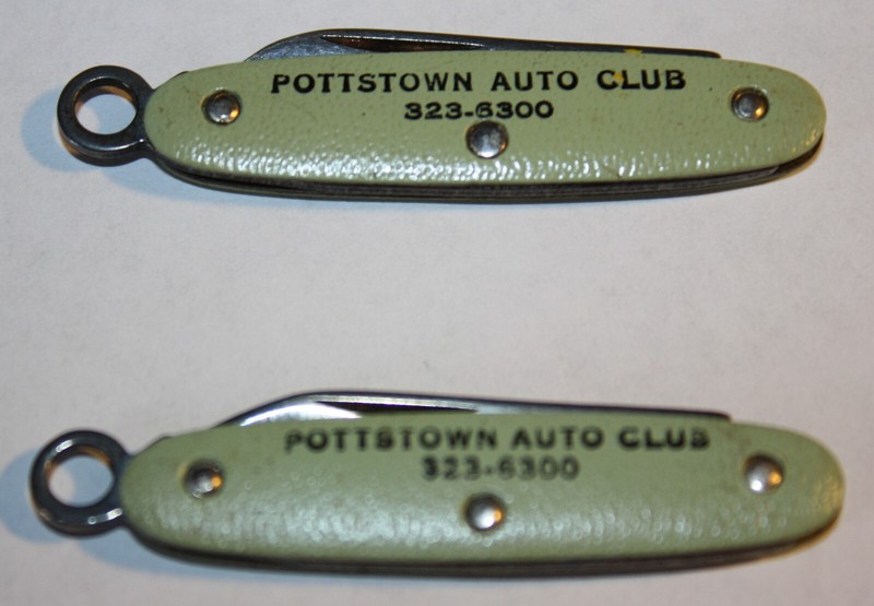 Vintage Promotional Knives: USA, Pennsylvania, Pottstown, Auto Club, Pair