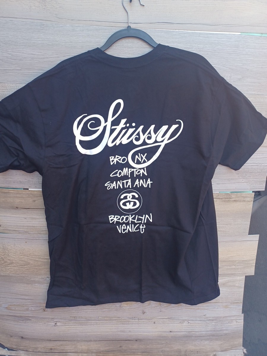 Stussy xl shirt World Tour Black Tee NWT #0139 | eBay