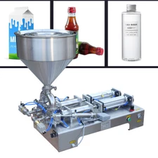 Paste Liquid Filling Machine Double Heads Pneumatic Sauce Cream Piston Filler