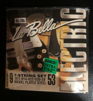 La Bella EL-7SL 7-String Nickel Plated Steel Electric Guitar Strings (with extra