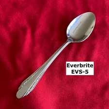 Everbrite EVS-5 Soup Spoon 7 3/8" Scroll Edges Stainless Steel Flatware