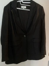 Marks & Spencer Black Jacket Blend Collar  Shoulder-Padded Notch Used