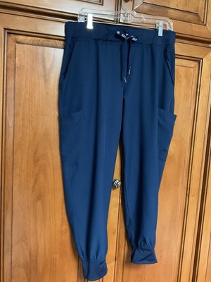 Med Couture Insight Womens Size LP Insight BLUE Drawstring Jogger Scrub Pant EUC