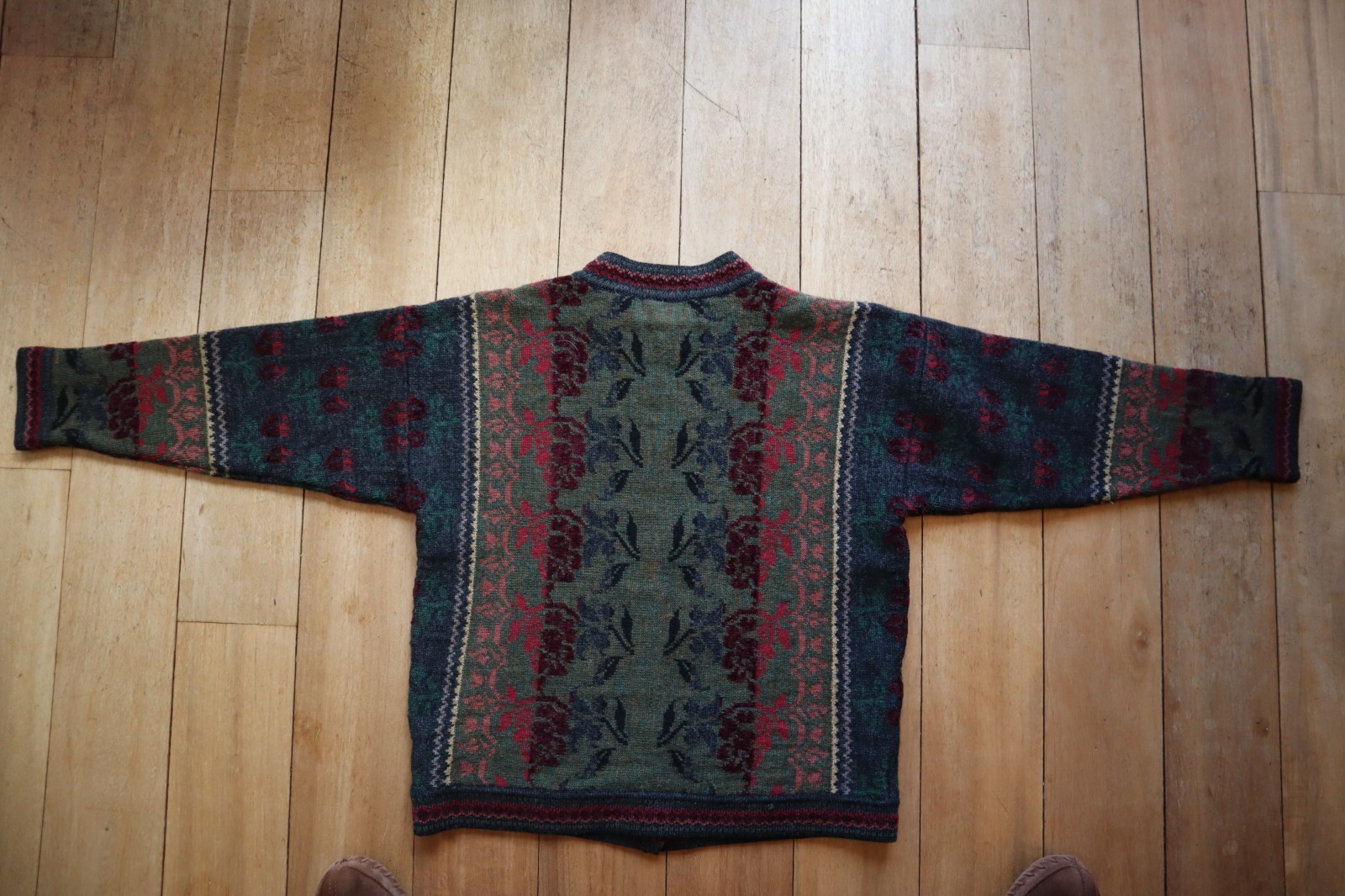 Multicolor Wool Blend Cherry Lewis Button Front F… - image 5