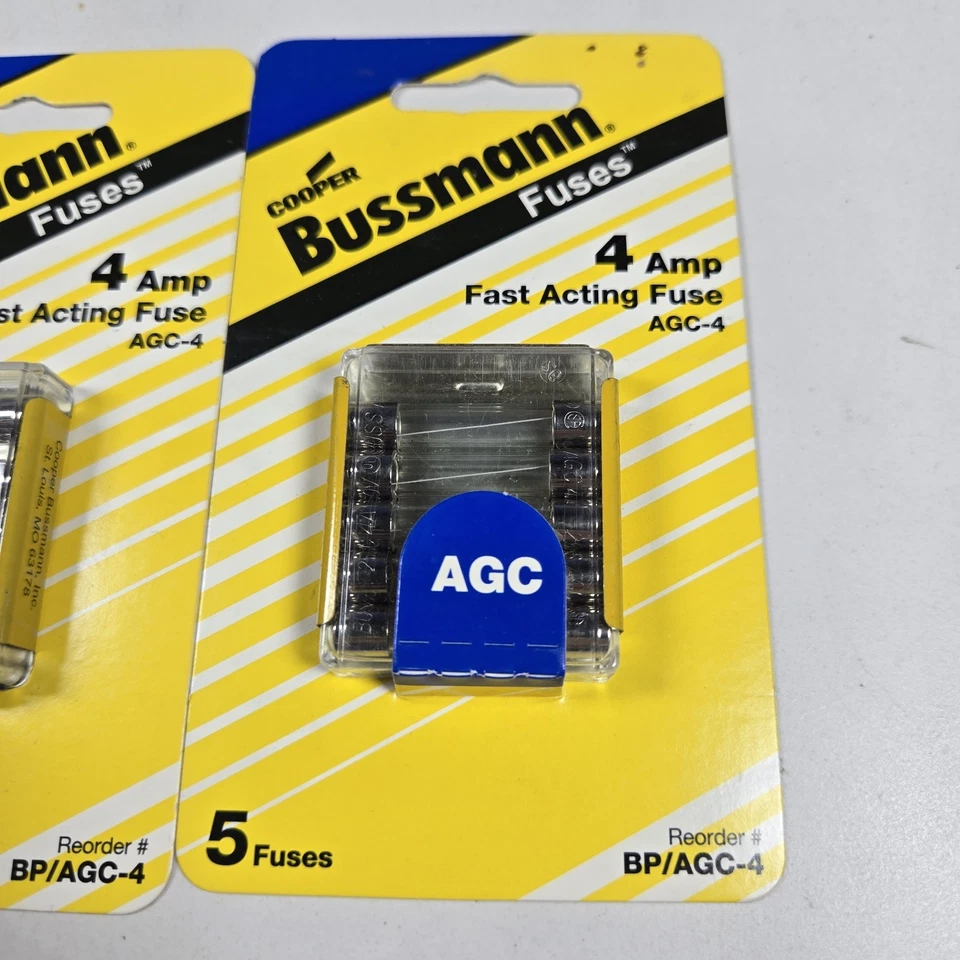 Cooper Bussman BP/AGC-4 Fast Acting Glass Fuses 4-Amp (3 Packs of 5) - Image 2 of 4