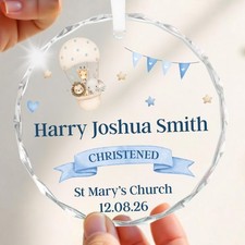 Baby Boy Christening Gifts Godson Grandson Crystal Plaque Present With Gift Bag