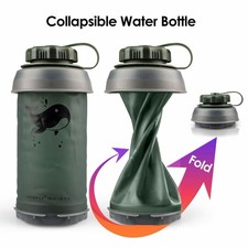 Water Filter Bottle 750ml Collapsible Straw Purifier TPU Hiking Survival Portabl