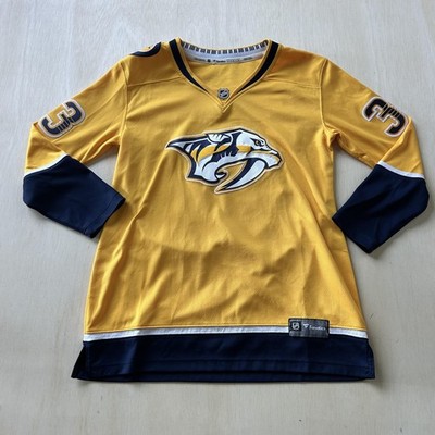 Nashville Predators Jersey Womens Large Gold NHL Hockey Arvidsson 33 Fanatics
