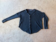 Tommy Hilfiger Button Up Cardigan Sz S Navy blue, lightweight waffle texture
