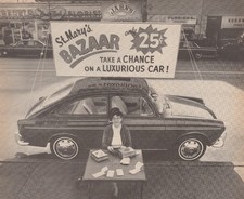 1969 Volkswagen Fastback Vintage Print Ad St. Mary's Bazaar Mid Century Cars