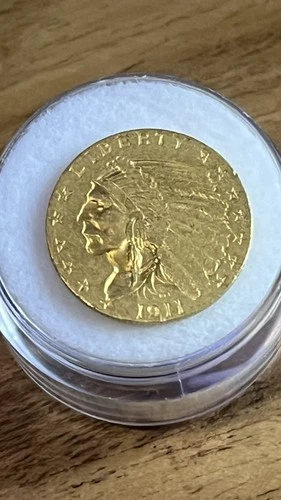 1911 Indian Head $2.50 US Gold Quarter Eagle Coin Pre-1933 Uncertified