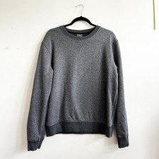 Eddie Bauer Gray Crewneck Sweatshirt Men's Large Fleece Lined Casual Hiking