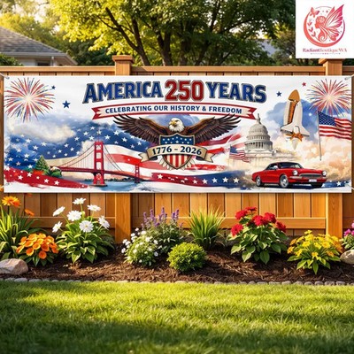 USA Anniversary Eagle Outdoor Banner