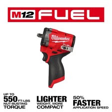 Milwaukee 2562-20 M12 FUEL Stubby 3/8" Impact Wrench AUTHORIZED USA DEALER