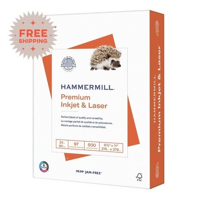 Hammermill Premium Printer Paper   24lb, 8.5x11, 97 Brightness, 500 Sheets |