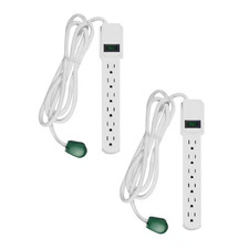 Gogreen Power G-16106MS-2 6 Ft. 14/3 6 Outlet Indoor Surge Protector, White, 2