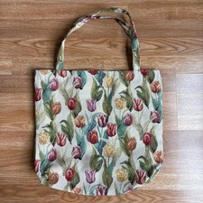 Gobelin tapestry Tote Bag with tulips hand ma...