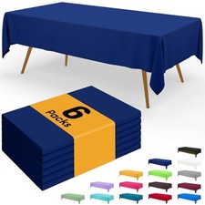 Disposable Table Cloth - 6 Pack, 54 x 108 Inch 54" x 108" - 6 Packs Navy