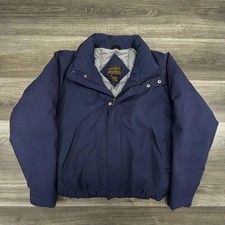 Vintage Eddie Bauer Gore-Tex Puffer Jacket Mens Large Blue Goose Down Hooded 90s