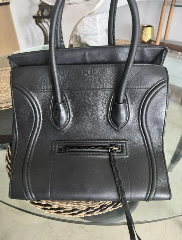 Bolso de Hombro Equipaje CELINE Cuero Nano Negro Foto 2 de 4