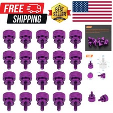 20 Pieces 6-32 Thread, Purple Color Anodized Aluminum Computer Case , Thumb S...