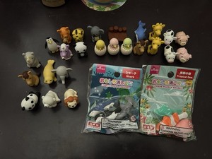 Daiso Unique Puzzle Erasers Animals Set - Tropical Sea, Sharks, Animals