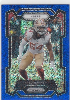 2023 Prizm #270 Fred Warner Blue Sparkle 54/96 Jersey Number Match ZS
