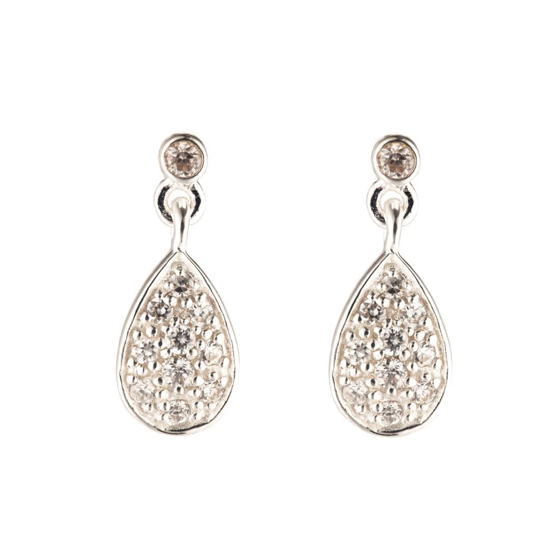 Orecchini A Bottone MicLee In Argento 925 Con Zircone Esagonale | Regalo Donna Lusso