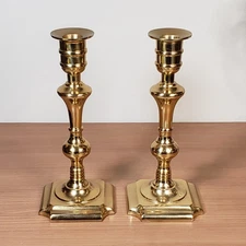 Vintage Solid Brass Candlestick Candle Holders Set of 2 Classic Elegance