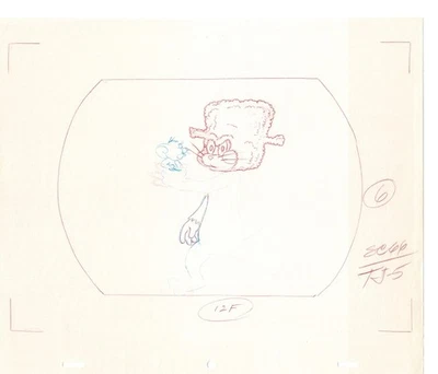 Tom & Jerry 2 LOT Cartoon Animation Cel Drawings Anime Filmation 1980-82 TD-07 - Image 1 of 2