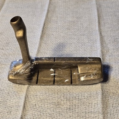 Vintage Brass Tone Blade Putter Head Only Heel Shafted RH Golf Club NOS