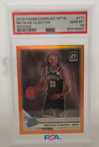 Nicolas Claxton Panini Donruss Optic Orange Prizm Rookie 56/199 PSA 10 GEM MINT