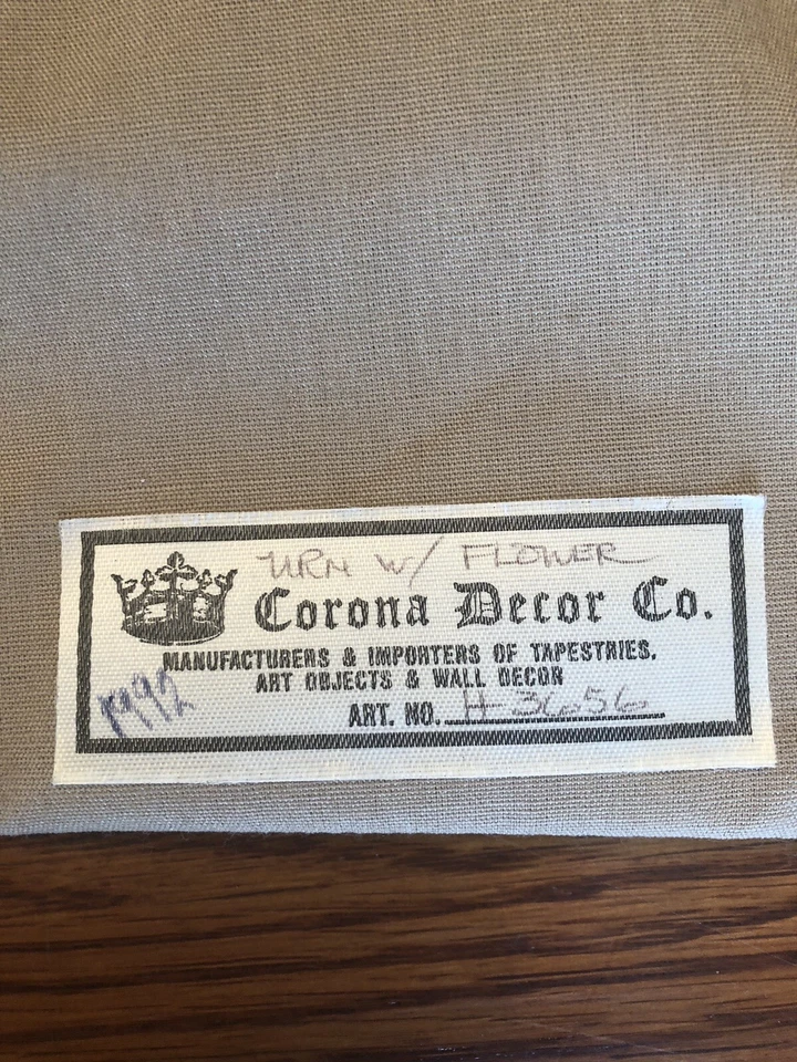 Tapestry Wall Hanging Floral Still Life 80s grandmacore Decor Corona Textile Art - Image 3 of 4