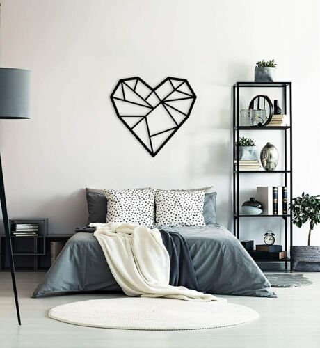 Heart Geometric Wall Art Zimmer Deko div Farben, Herz Geometrische Kunst Acryl  - Bild 1 von 7