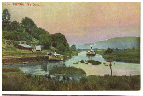 Antique Color Postcard The Quay Trefriw Wales #1280