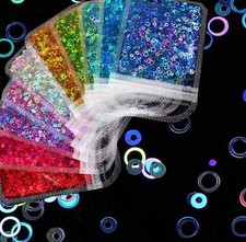 4MM Iridescent Circle Shaped Cutout, Shape Themed Glitter Confetti 3G Bag 
