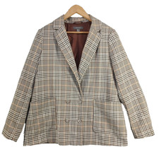 Primark Tailored Jacket Size 14 Border Tartan Woven Office Formal