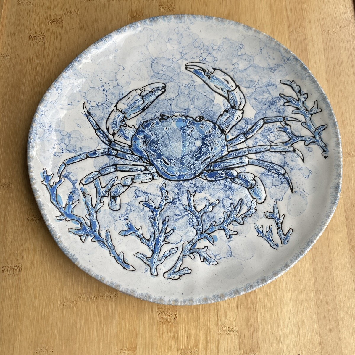 食器    Crab plate Spectrum Designz Chesapeake Bay Cobalt Blue Crab 10.5” Dinner