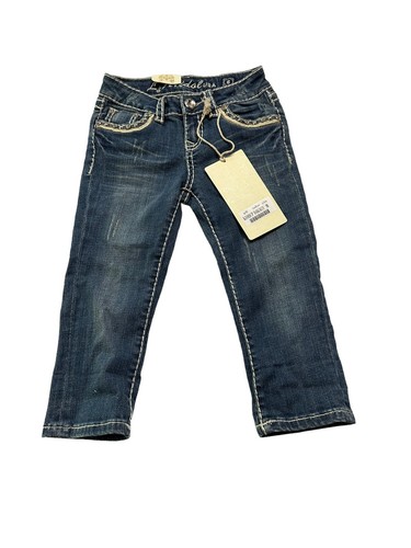 Girls Kids LA Idol Jeans Capri sz 8 23 x 12.5 NWT Rhinestones Denim - Picture 5 of 13