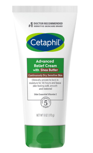 Cetaphil Advanced Relief Cream with Shea Butter for Dry Sensitive Skin 6 oz 