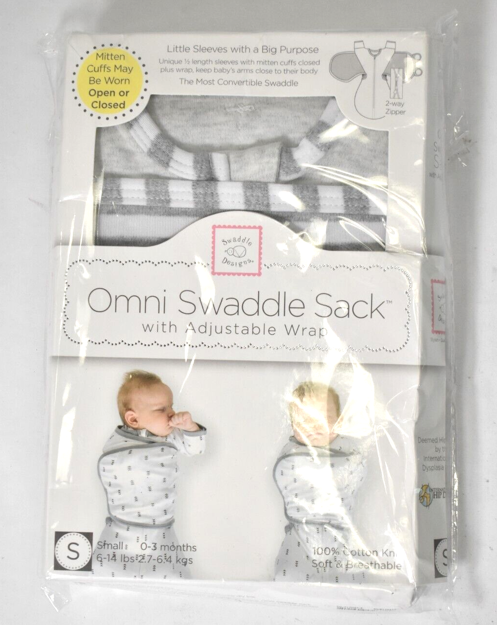 Swaddle Designs Omni Swaddle Sack w Adjustable Wrap Cotton Small 03