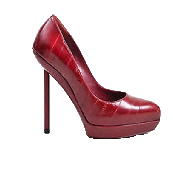 NUOVA 100% AUTENTICA YVES SAINT LAURENT "DIVINE" pompa piattaforma pelle anguilla 38 5